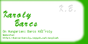 karoly barcs business card